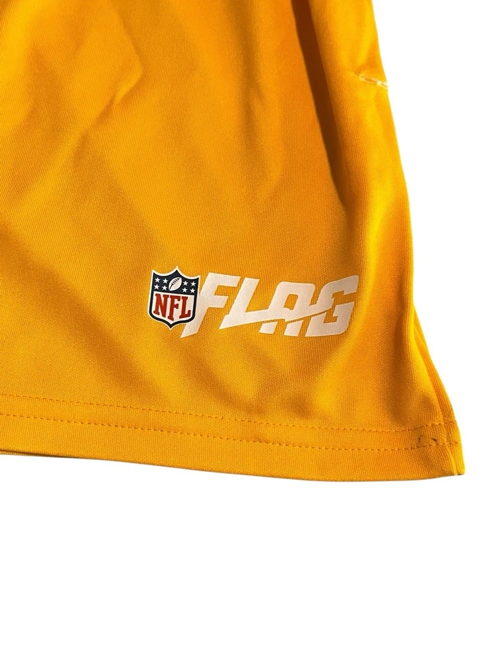 NFL FLAG Shorts Youth Boys Size Large Gold NWT Flag Football Drawstring NEW — 第 4/4 张图片