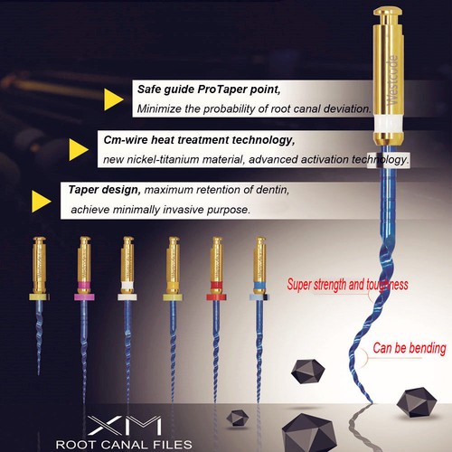 6 Pezzi Uso Motore Dentale Canale Radice Endo Niti Lime Rotanti Calore Attivato 19/25MM - Foto 9 di 26