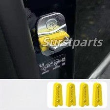 4pcs Yellow Car Door Lock Cover Pad, Silicone Shock Absorber for Sedan/ SUV US