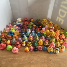 Lot of 70 Rubber Ducks Assorted Duckies Jeep Bath Toy Mix of Sizes Styles
