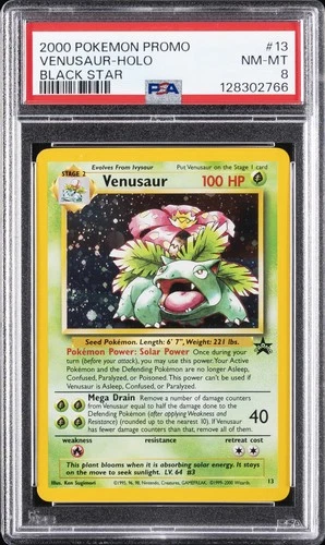 2000 POKEMON PROMO BLACK STAR #13 VENUSAUR-HOLO PSA 8