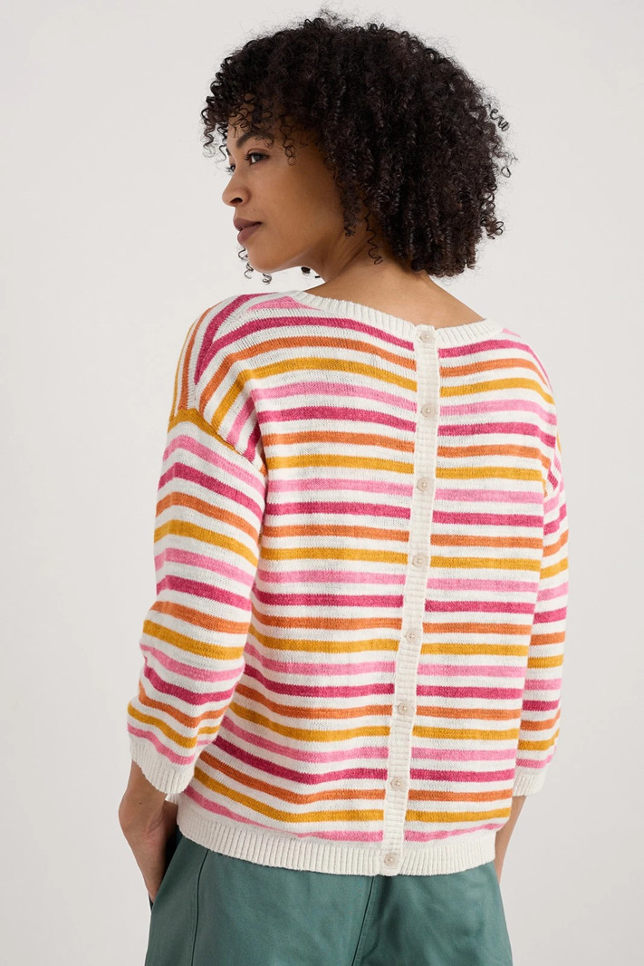 Seasalt Cornwall Knavock Jumper Stripe Sweater, Style# WM33357, Size 4, Tulip image 2