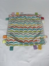 Bright Starts TAGGIES Lovey Security Blanket Velour Multi-Color 12"x12"