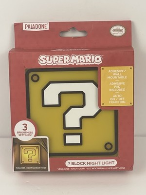 Nintendo Super Mario Question Block Night Light Lamp Video Game LICENSED CIB NEW