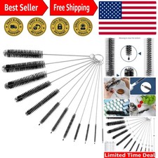 Versatile 12-Piece Nylon Tube and Straw Brush Kit - Ultimate Cleaning Essential