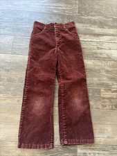 Vintage 70s 80s Billy the Kid Marroon Rust Size 7 Children's Retro Thick Pants