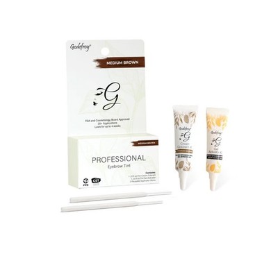 2 x Godefroy Professional Eyebrow Tint Kit Color - Medium Brown 20 Application