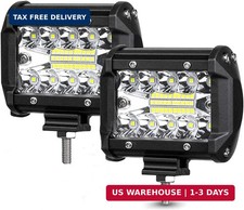 4 Inch LED Light Pods 60W 12000LM Combo White Led Light Bars Spot Flood Beam Off