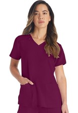 Dickies Scrubs EDS Essentials V Neck Top DK615 WNPS Wine Free Shipping
