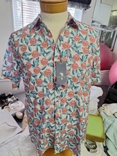 William Murray Button Down Golf Shirt Men's Tropical Mums Size XXL Retail $88