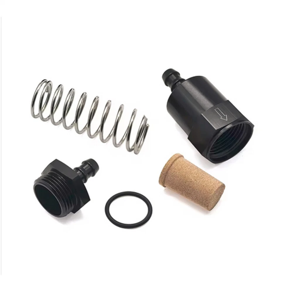 High Quality 6061-T6 Aluminum 3/8" Inline Fuel Filter 30 Micron Black - Image 4 of 4