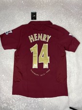 T. Henry 14 Arsenal Jersey 2002 2004 Size L Retro Football Vintage Home Soccer