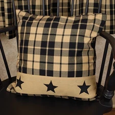 The Country House Collection Black Farmhouse Star 16" Pillow