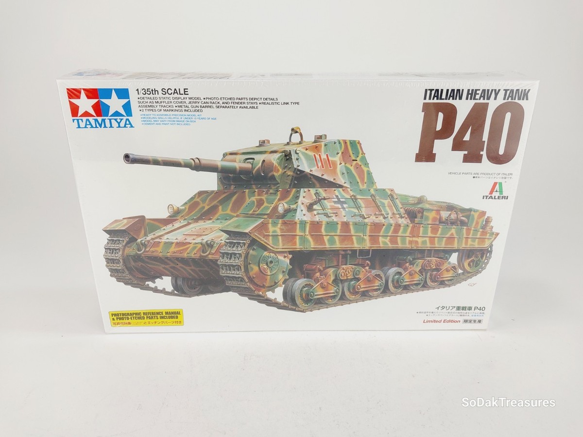 TAMIYA 1/35 イタリア重戦車 P40 Tamiya 1/35 Scale Italian Heavy Tank P40 Military Model Kit