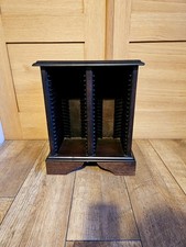 Vintage Wooden Cd Dual Tower Cd Holder Cd Rack Dark Wood