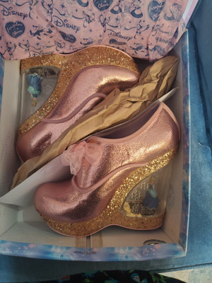 IRREGULAR CHOICE Home Before 12 Cinderella Shimmery Pink Gold NEW IN BOX sz8/39