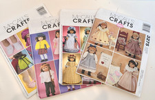 B-17 Lot of 4 Vintage McCall's 18" Doll Clothes Patterns 3469 3275 3900 3627