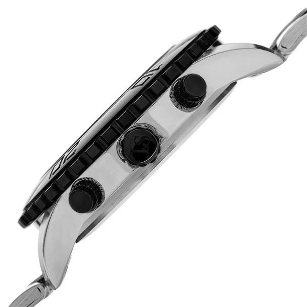 Joshua & Sons JX100TTB Giorno Data Gmt Minuti Pista Argento Nero Orologio da - Immagine 3 di 4