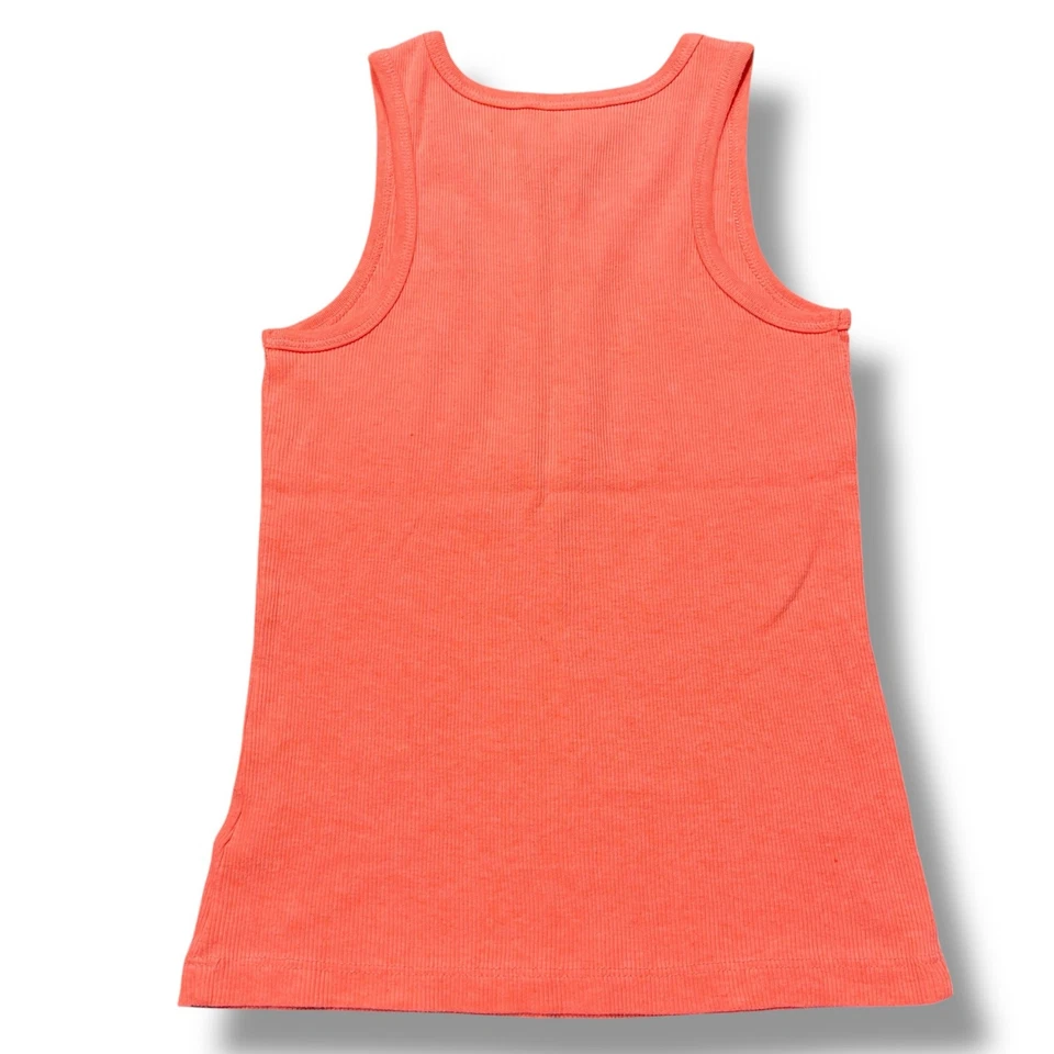 Conjunto de 3 regatas femininas sem mangas com nervuras laranja rosa roxo grande 10 12  - Imagem 4 de 4