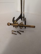 Vintage 4.5" Brass Surface Bolt Door Latch Window Lock Small Cabinet Hardware