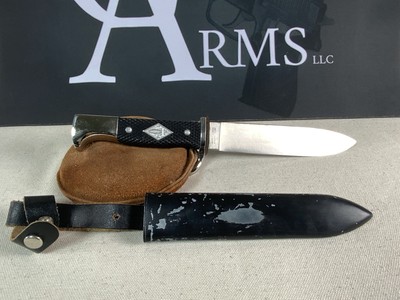 German ANTON WINGEN SOLINGEN Othello Scout Knife w/ Sheath Post WWII 