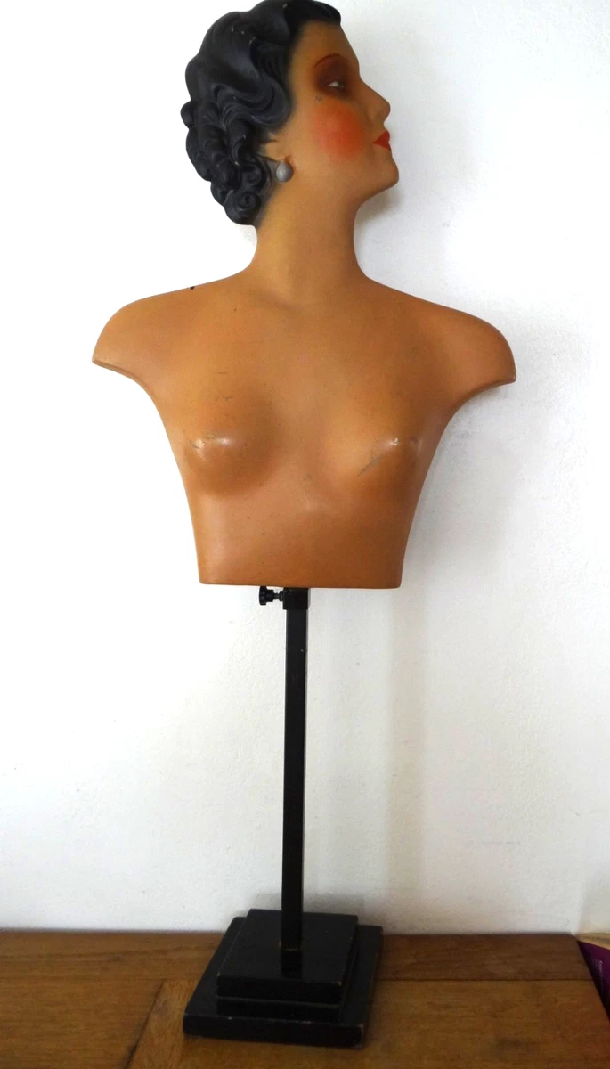 Bras femme articulés bois naturel pour mannequin et buste vintage - la