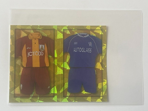 MERLIN PREMIER LEAGUE 2000 REFRACTOR KIT SHIRT BRADFORD CITY CHELSEA NO.264