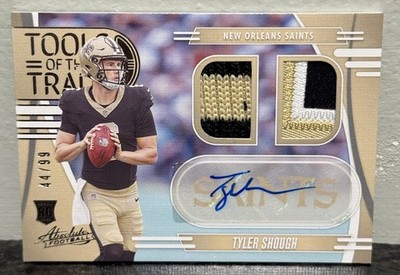 Tyler Shough 2025 Panini Absolute Tools of the Trade Rookie Patch Auto RPA /99