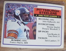 Topps 1983 Pittsburg Steelers Team Leaders Franco Harris #355