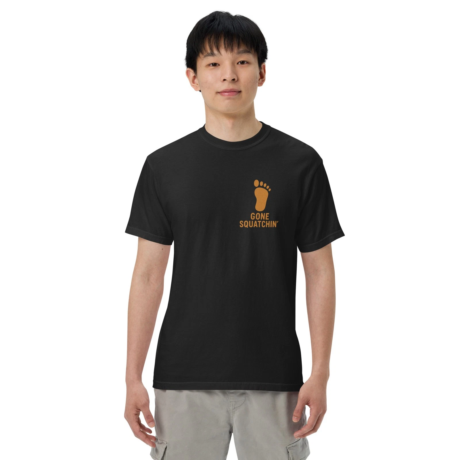 Gone Squatchin’ T-Shirt | Funny Bigfoot Coffee Tee | Sasquatch Camping Cryptid