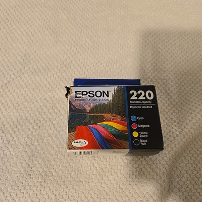Genuine Epson 220 Black & 220 Cyan Magenta Yellow Ink Cartridges Dated 09/2027(D