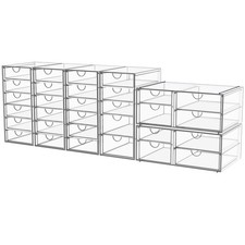 6-Pack Acrylic 31-Drawer Storage  Makeup Organizer for Desk
