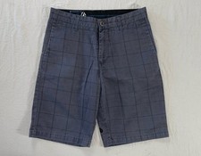 Volcom Corpo Class Frickin Painted Plaid Chino Skate Shorts. Gray, Men's 28. GUC