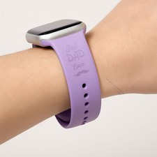 Custom Best Dad Ever Silicone Apple Watch Band Fathers Day Birthday XMAS Gift