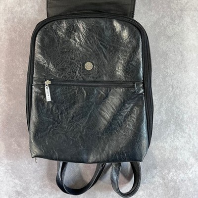La Rosa Backpack Women Small Black Leather Minimalist Flap Zip Bag *See Pics* La Rosa Backpack Women Small Black Leather Minimalist Flap  main image 3