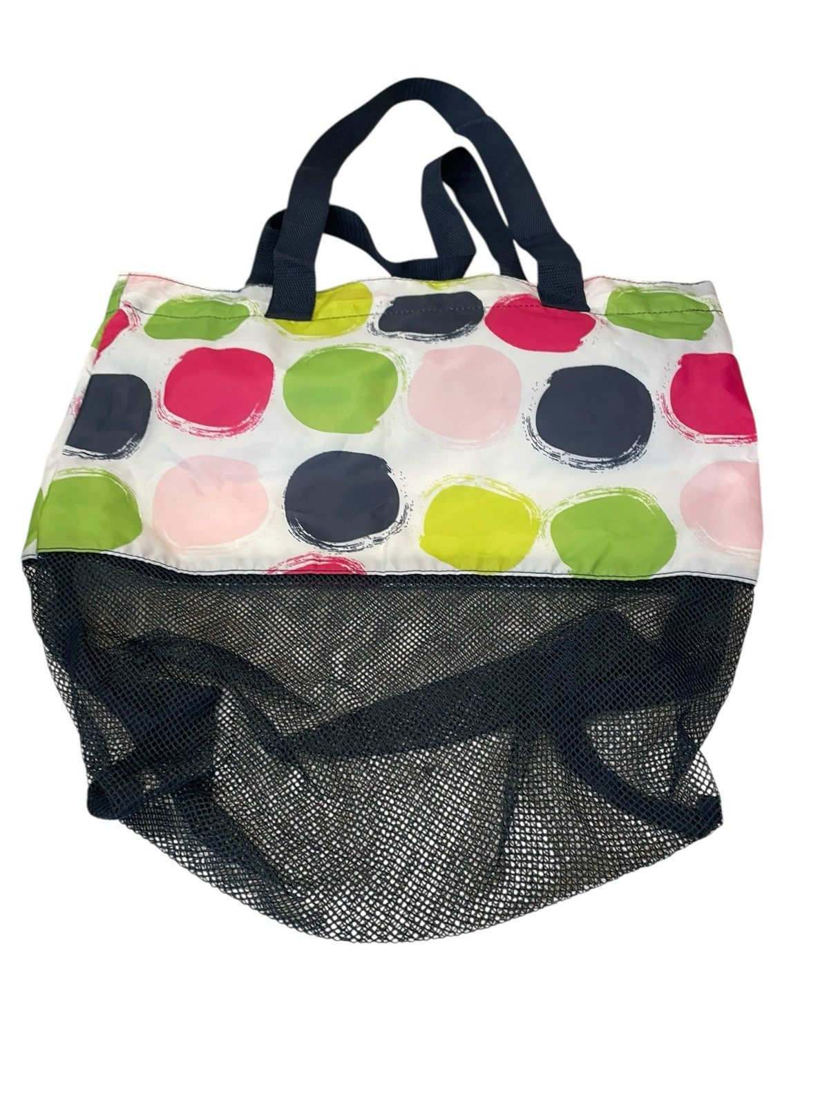 Thirty One Mesh Mix Cinch Bag In On the Spot Beach Pool Travel Polka Dot