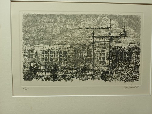 RENZO VESPIGNANI INCISIONE FIRMATA E NUMERATA PERIFERIA CITTA' 63X43 CM 1975 - Picture 2 of 8