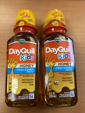 2 Pack~ Vicks DayQuil Kids Cold & Cough + Mucus Honey 8 Fl Oz Exp.03/26 & 04/26