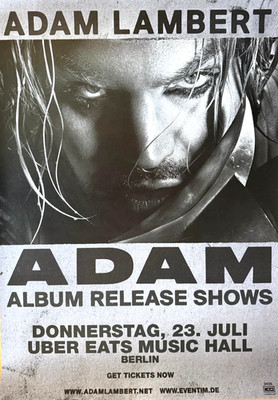ADAM LAMBERT 2026 BERLIN - orig. Concert Poster - Konzert Plakat - DIN A1