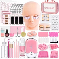 Eyelash Extension Kit Beginners Mannequin Head False Lashes Glue Remover VISCOO