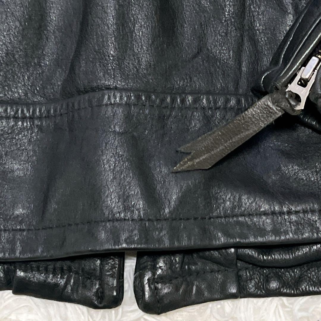 Schott Leather Star Pattern Rider Jacket Black US… - image 12