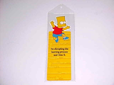 Bookmark BART DISRUPTING THE LEARNING PROCESS from TV show THE SIMPSONS vintage