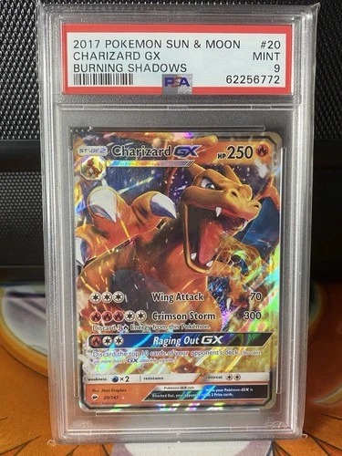 2017 PSA 9 Charizard GX #20 Holo GX Pokemon TCG Sun & Moon Burning Shadows