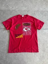90s Vintage Kansas City Chiefs Abstract Red T Shirt Size L