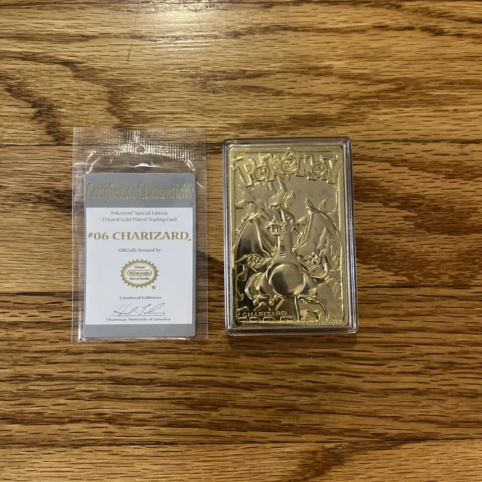 BURGER KING 1999 POKEMON CHAPADO EN ORO 23K TARJETA COLECCIONABLE - JUEGO COMPLETO (CHARIZARD) Foto 4 de 4