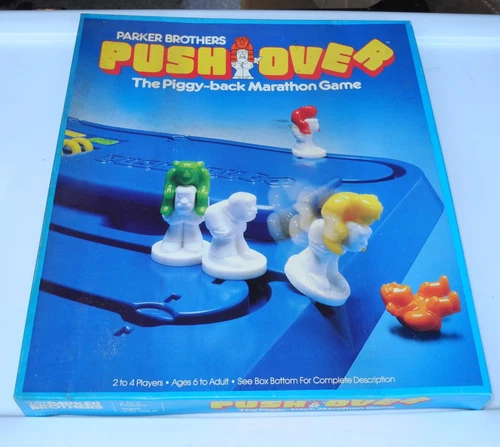 Vintage! 1981 Parker Brothers *PUSH-OVER* (COMPLETE) Piggy Back Board Game EUC!