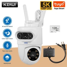 10MP HD Dual Lens Security Camera TUYA APP WiFi IP Home Outdoor Cam 128G TF Card