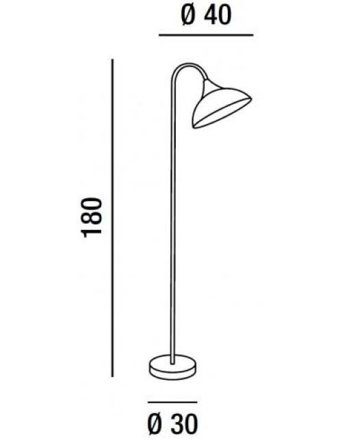 Lampada da Terra Perenz Art. 6260 Stelo Nero - Design Moderno e Funzionale foto 3