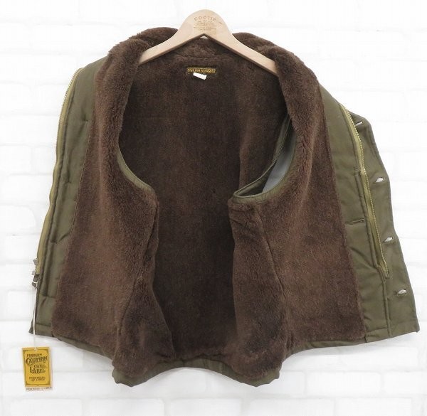 Used Freewheelers Winter Aviators Vest Mens Size 38 Khaki Green Very Rare image 4