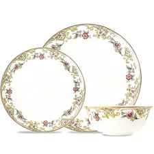 Bone China Dinnerware Set for 4, 12-Piece Vintage Floral Dinnerware Set, Kitc...